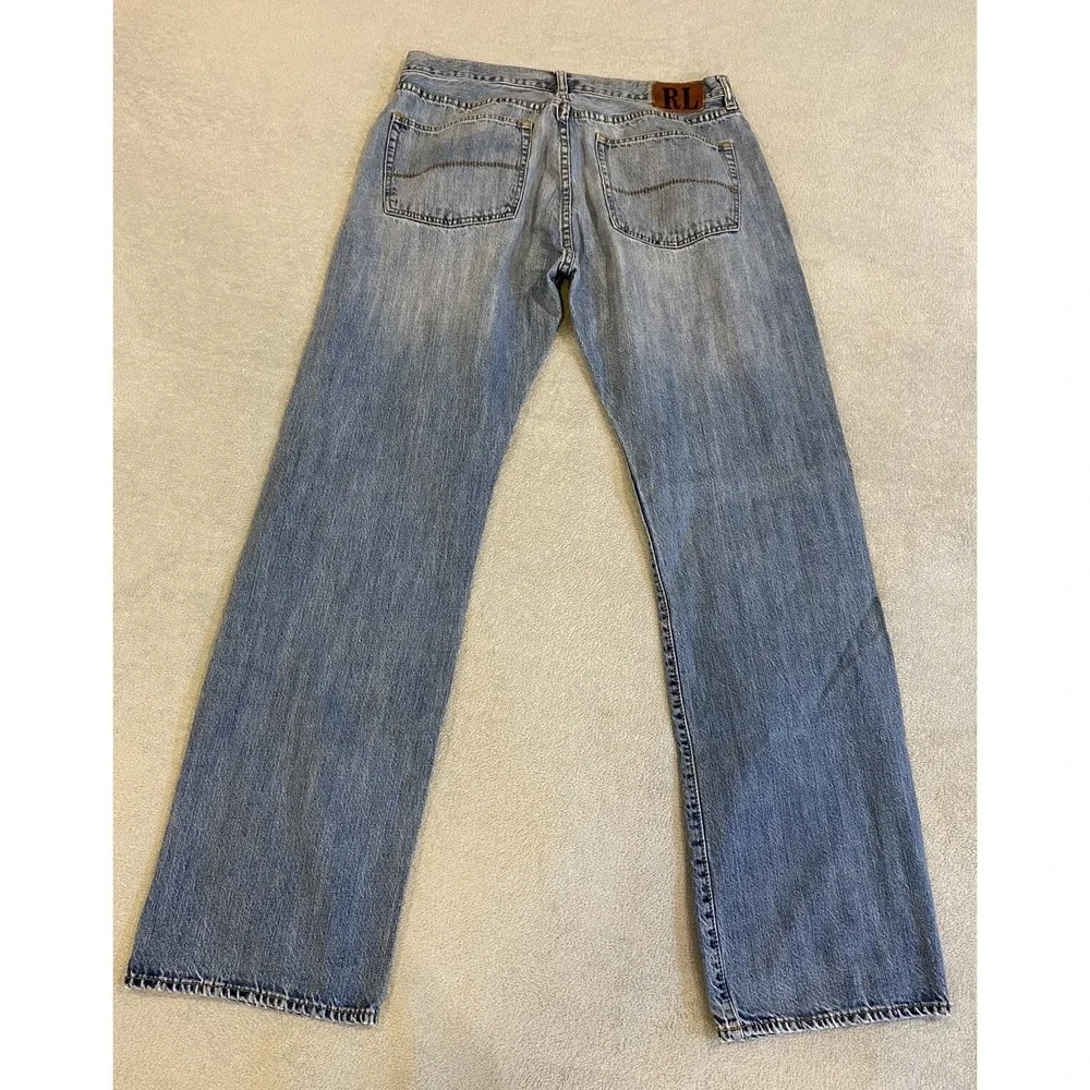 Polo Ralph Lauren Jeans‎ Mens 34x34 Straight Light Wash Blue Denim